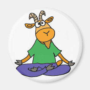 Lustige Ziege, die Lotus-Positions-Yoga tut Magnet