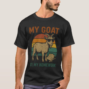 Lustige Ziege Hat Meine Hausaufgaben Gegessen Vint T-Shirt
