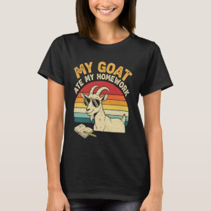 Lustige Ziege hat meine Hausaufgaben gegessen Vint T-Shirt