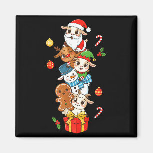 Lustige Ziege Weihnachtsmann Elf Schneemann Weihna Magnet