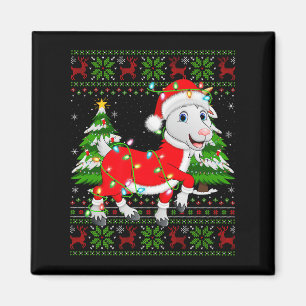 Lustige Ziegen-Weihnachtslichter-Santa-Kostüm-Häss Magnet