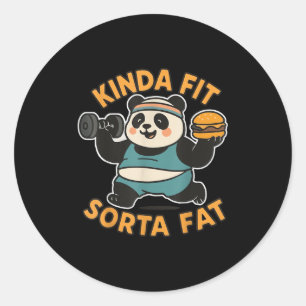 Lustige Zitate Kinda Fit Sorta Fat Cool Fitnessstu Runder Aufkleber