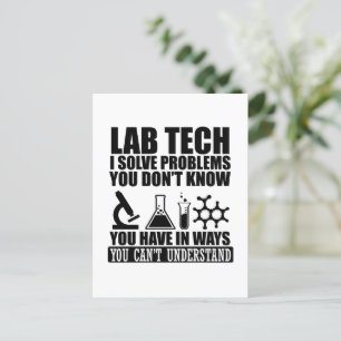 Lustige Zitate von Labortechnikern Laborant Humor Postkarte