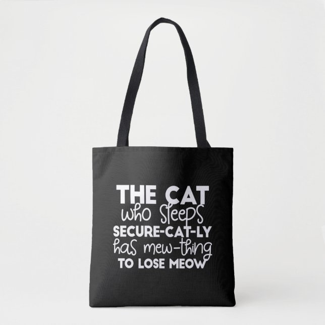 lustige Zitate von schlafenden Katzen Tasche (Vorderseite)