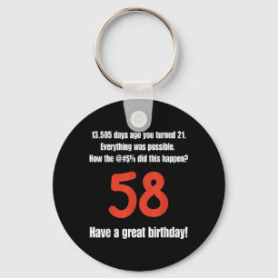 Lustige Zitate zum 58. Geburtstag Geburtstagsfeier Schlüsselanhänger
