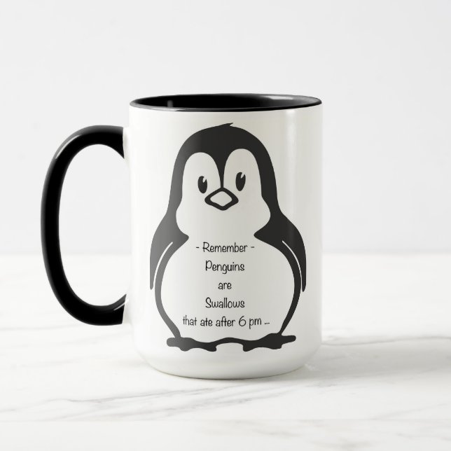 Lustige Zitatgewichtsverlust Penguin-Tasse Tasse (Links)
