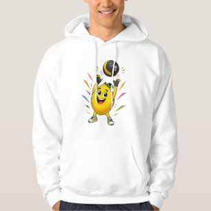 Lustige Zitrone Gewichtheben Cartoon Fitnessstudio Hoodie