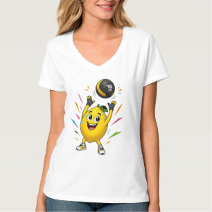 Lustige Zitrone Gewichtheben Cartoon Fitnessstudio T-Shirt