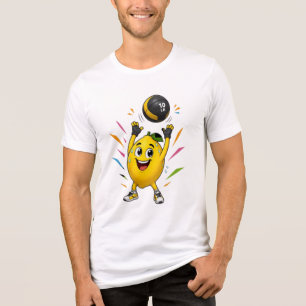 Lustige Zitrone Gewichtheben Cartoon Fitnessstudio Tri-Blend Shirt