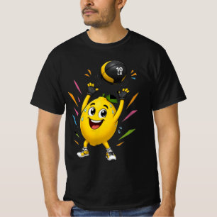 Lustige Zitrone Gewichtheben Cartoon Gym Workout  T-Shirt