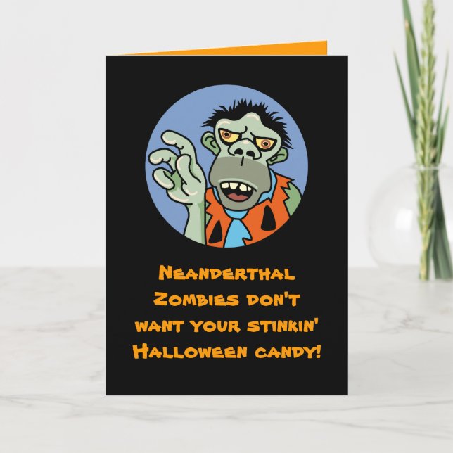 Lustige Zombie-Halloween-Karte Karte (Vorderseite)