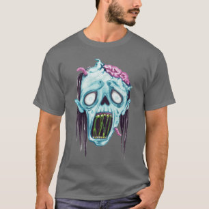 Lustige Zombies Gesicht Gehirn Halloween Teufel Ho T-Shirt
