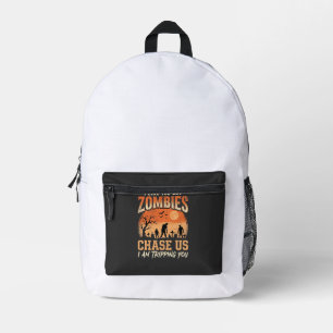 Lustige Zombies Halloween Jagd auf uns Design Bedruckter Rucksack