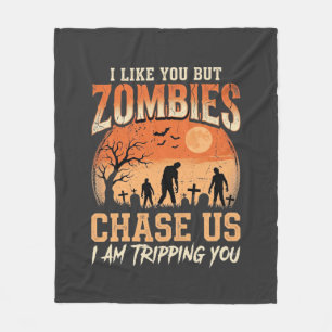 Lustige Zombies Halloween Jagd auf uns Design Fleecedecke