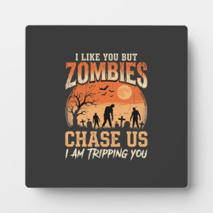 Lustige Zombies Halloween Jagd auf uns Design Fotoplatte