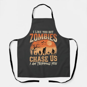 Lustige Zombies Halloween Jagd auf uns Design Schürze