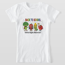 Lustige Zurück-in-die-Schule Süße Gemüse Charakter T-Shirt