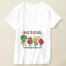 Lustige Zurück-in-die-Schule Süße Gemüse Charakter T-Shirt