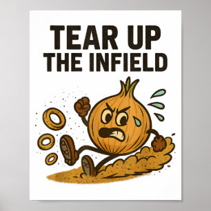 Lustige Zwiebelringe Baseball Base Infield Handsch Poster