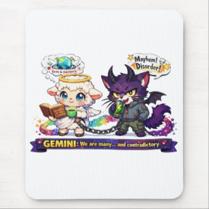 Lustige Zwillinge des Sternzeichens Zwillinge - En Mousepad
