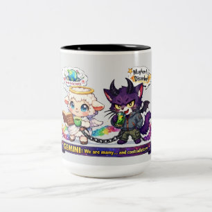 Lustige Zwillinge des Sternzeichens Zwillinge - En Zweifarbige Tasse