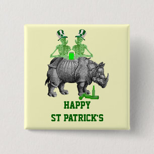 Lustigen gotischen Skelette Iren-St Patrick Tag Button
