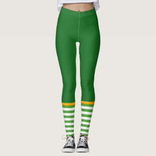 Lustigen Kobold-St Patrick Tagesgrün Striped Leggings