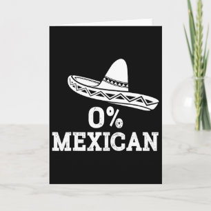 Lustiger 0% Mexikaner mit Sombrero für Cinco De Ma Karte