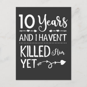 Lustiger 10. Hochzeitstag 10 Jahre Ehe Postkarte