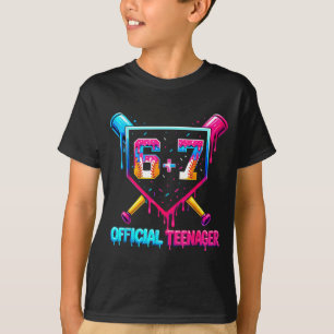 Lustiger 13. Geburtstag Teenager 67 Baseball Drip T-Shirt