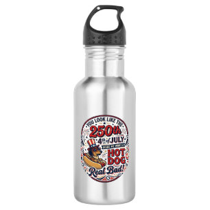Lustiger 250. 4. Juli Hot Dog Dachshund Edelstahlflasche