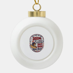 Lustiger 250. 4. Juli Hot Dog Dachshund Keramik Kugel-Ornament