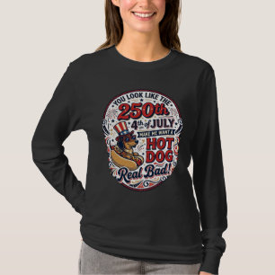 Lustiger 250. 4. Juli Hot Dog Dachshund T-Shirt