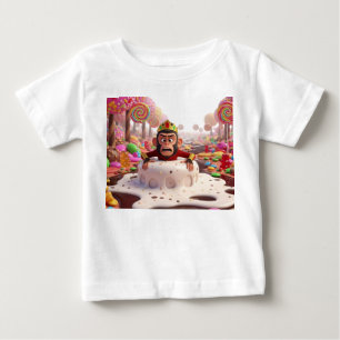 Lustiger 3D-Affenkönig, gefangen in einem schmelze Baby T-shirt