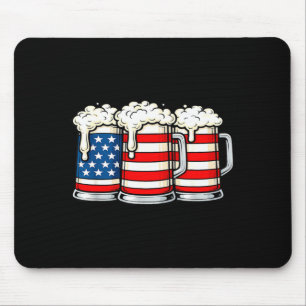 Lustiger 4. Juli bierliebender Vater trinkender Mä Mousepad