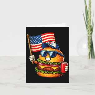 Lustiger 4. Juli Burger patriotische USA-Flagge BB Karte