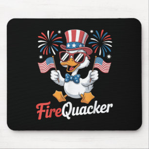 Lustiger 4. Juli Feuerwerk Ente Fourth Of July Mousepad