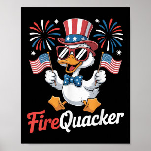 Lustiger 4. Juli Feuerwerk Ente Vierter Juli  Poster