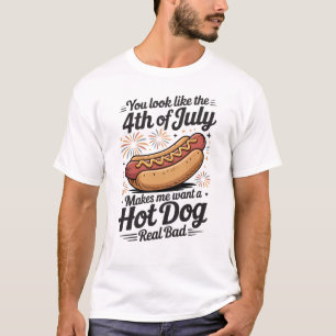 Lustiger 4. Juli Hot Dog T-Shirt