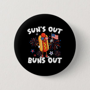 Lustiger 4. Juli Hotdog USA-Flagge Patriotische Fr Button