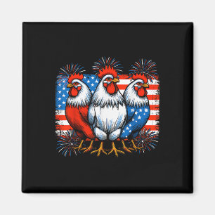 Lustiger 4. Juli Hühnerliebhaber USA-Flagge Patrio Magnet