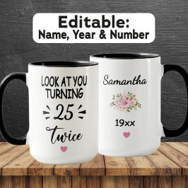 Lustiger 50. Geburtstag – Benutzerdefinierter Name Tasse