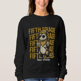 Lustiger 5. Klässler Opossum Retro-Grunge-Kunst Co Sweatshirt
