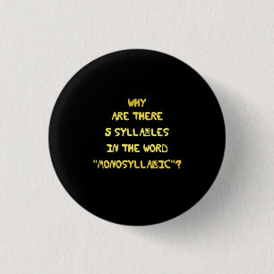 Lustiger 5-Silben-Rechtschreibwitz Button