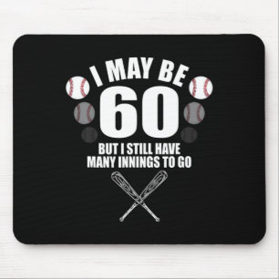 Lustiger 60. Geburtstag Baseball Fan 60 Jahre alt  Mousepad