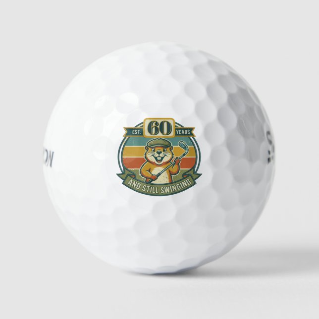 Lustiger 60. Geburtstag Golfball (Vorderseite)
