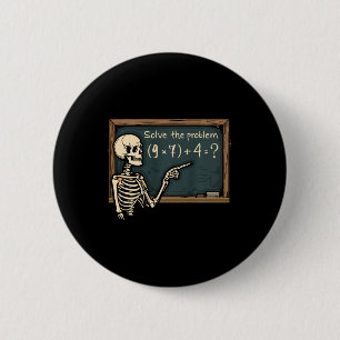 Lustiger 67 Meme Brainrot Witz Halloween Skelett M Button