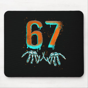 Lustiger 67 Meme Halloween-Skelett Mousepad