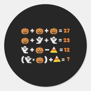 Lustiger 67 Meme-Kürbis-Geist-Mathe-Lehrer-Hallowe Runder Aufkleber