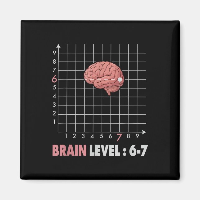 Lustiger 67 Meme Mathe Sechs Sieben Lehrer Brainro Magnet (Vorne)